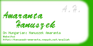 amaranta hanuszek business card